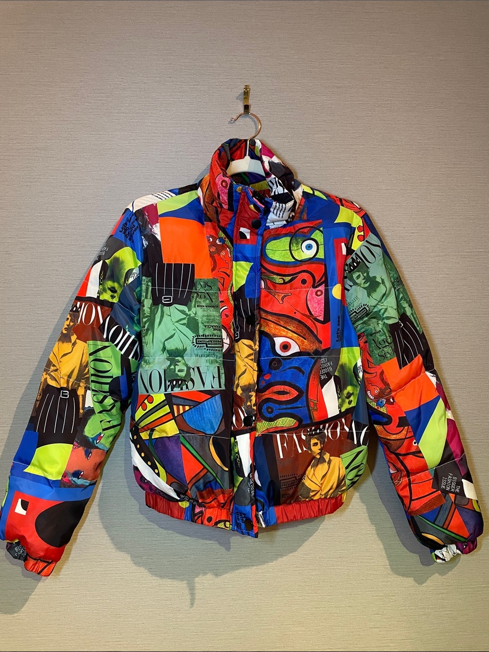 Colorful Graphic Print Kids Puffer Jacket - Multicolor